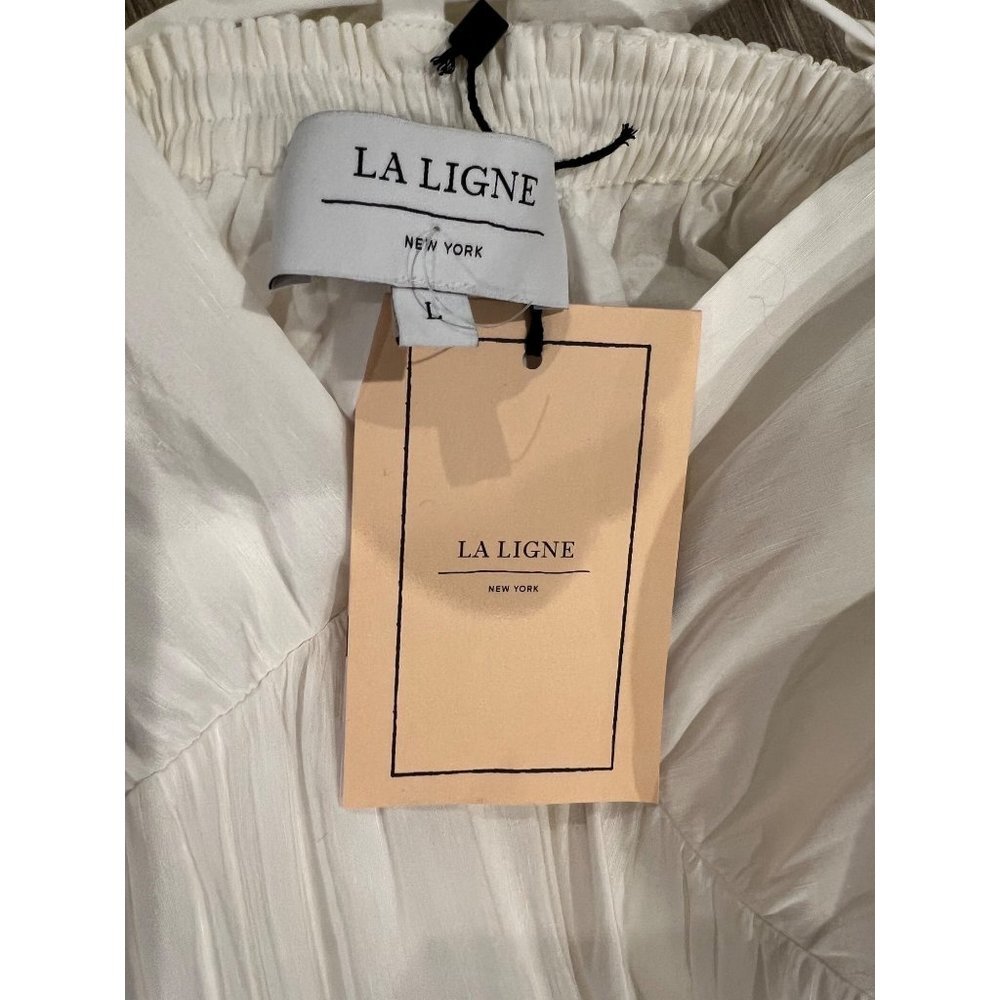 NWT La Ligne Stella ivory linen maxi dress size L - Picture 10 of 10